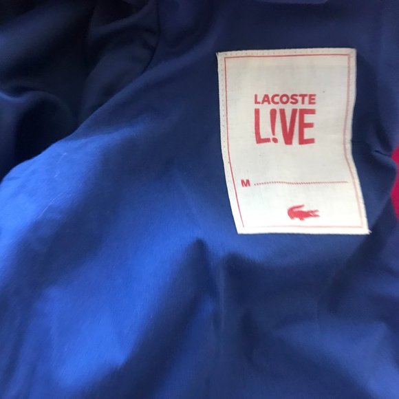 Lacoste Live Dark Pink Navy Blue Women’s Wool Blend Varsity Jacket Coat Size XS - Picture 5 of 7